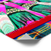 Geometrische Tegels van Azulejos met Vredesvogel Poster (Hoek)