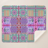 Geometrische Tegels van Azulejos met Vredesvogel Sherpa Deken (Voorkant (horizontaal))