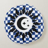 geometrische tekening ItalianFreaks Rond Kussen (Achterkant)