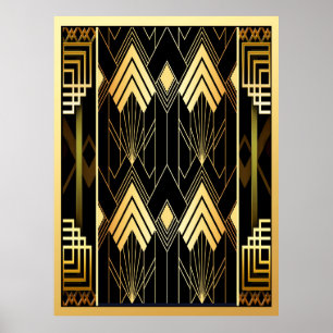 Geometrische tekenstijl deco poster