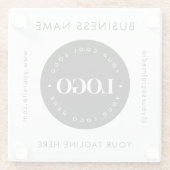 Geometrische tekst Aangepast bedrijf Logo Modern Glazen Onderzetter (Achterkant)