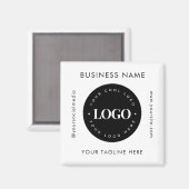 Geometrische tekst Aangepast bedrijf Logo Modern Magneet (Voorkant / Achterkant)