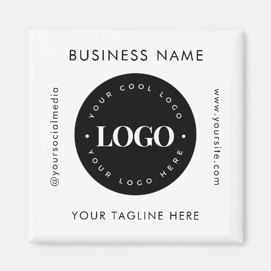 Geometrische tekst Aangepast bedrijf Logo Modern Magneet (Voorkant)