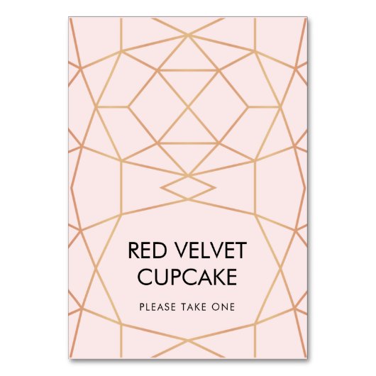 Geometrische Tent van het Huwelijksvoedsel Etiket  Kaart (Voorkant)