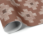 Geometrische Terracotta Rode Kerst Inpakpapier (Rol Hoek)