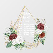 geometrische terrarium bordeaux bloem openingstijd raamsticker (Vel)