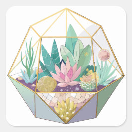 Geometrische Terrarium Vierkante Sticker