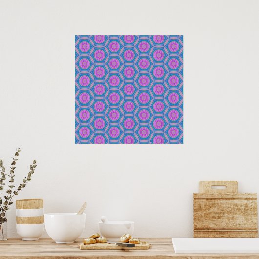 Geometrische Terrazzo Pattern Poster (Keuken)