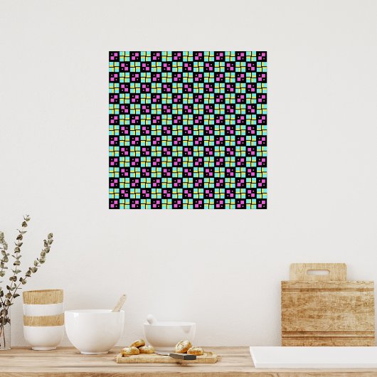 Geometrische Terrazzo Pattern Poster (Keuken)