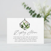 Geometrische terrearium, Floral Bridal Display Sho Informatiekaartje (Staand voorkant)