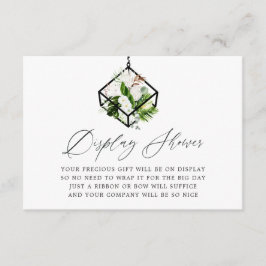 Geometrische terrearium, Floral Bridal Display Sho Informatiekaartje