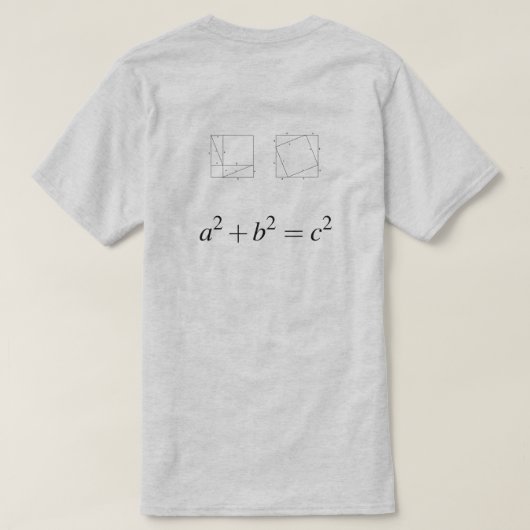 Geometrische test van Pythagoreaanse Theorem T-shirt (Design achterkant)