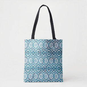 Geometrische textuur herhaalt een creatief modern tote bag