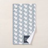 Geometrische textuur Warm Blue Tones Pattern Bad Handdoek (Handdoek)