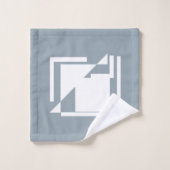 Geometrische textuur Warm Blue Tones Pattern Bad Handdoek (Wasdoekje)