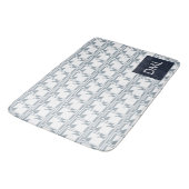 Geometrische textuur warme blauwe tonen patroon badmat (Gekanteld)