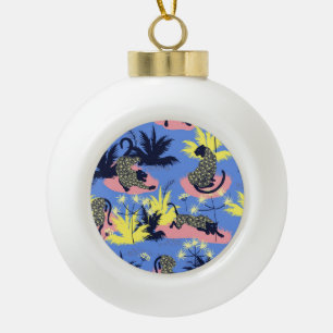Geometrische tijger, luipaard: kinderpatroon. keramische bal ornament