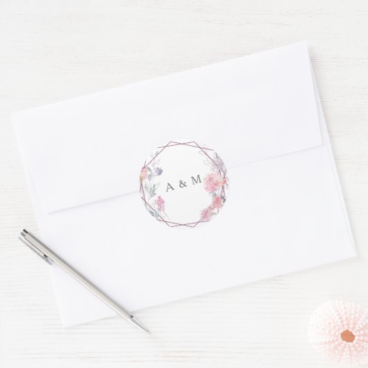 Geometrische trekkers Moderne bruiloft stickers (Envelop)