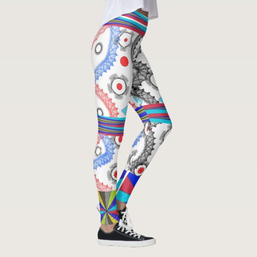 Geometrische trendy new2023 van de Halloween leggi Leggings (Rechts)