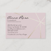 *~* Geometrische Trendy Roos Goud Modern Folie Roz Visitekaartje (Achterkant)