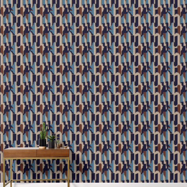 Geometrische Tribal (3D) Luxe Behang (Hal)