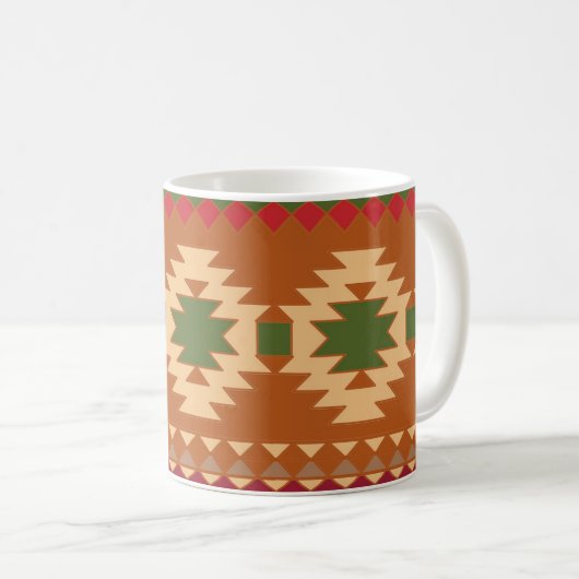 Geometrische Tribal Aztec Kleurrijke Patroon Koffiemok (Voorkant rechts)