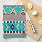 Geometrische tribale bergtoppen theedoek (Quarter Fold)