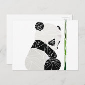 Geometrische trieste panda briefkaart (Voorkant / Achterkant)