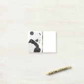 Geometrische trieste panda post-it® notes (Op bureau)