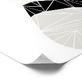 Geometrische trieste panda poster (Hoek)