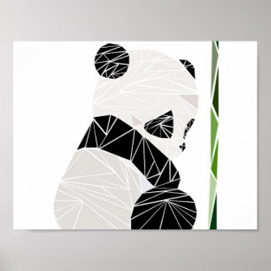 Geometrische trieste panda poster