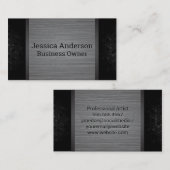 Geometrische trim | Achtergrond met metalen borste Visitekaartje (Voorkant / Achterkant)