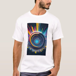 Geometrische trip glitch kleurrijk T-shirt