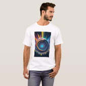 Geometrische trip glitch kleurrijk T-shirt (Voorkant volledig)