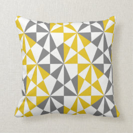 Geometrische troebel Funky Mustard Yellow Grey Kussen