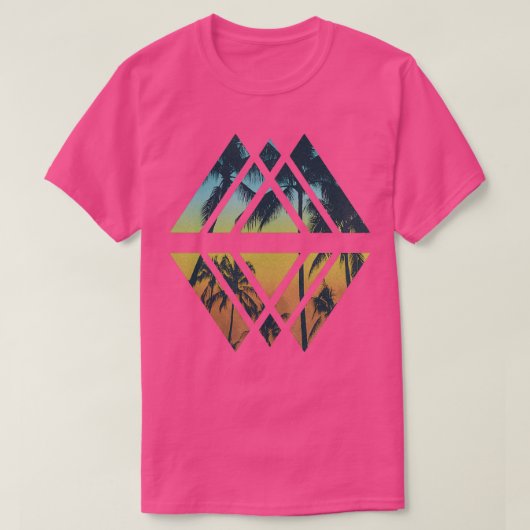 Geometrische tropische beach t-shirt (Design voorkant)