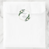 Geometrische Tropische Bestemming Bruiloft Ronde Sticker (Tas)