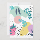 Geometrische tropische bladvormen foto afstuderen kaart (Achterkant)