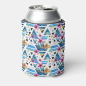 Geometrische tropische bloemen blikjeskoeler (Blikje Achterkant)