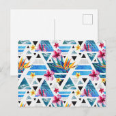 Geometrische tropische bloemen briefkaart (Voorkant / Achterkant)