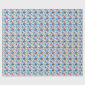 Geometrische tropische bloemen cadeaupapier (Vlak)