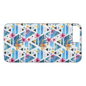 Geometrische tropische bloemen Case-Mate iPhone case (Achterkant (Horizontaal))