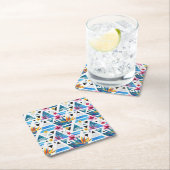 Geometrische tropische bloemen kartonnen onderzetters (Insitu)