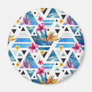 Geometrische tropische bloemen magneet