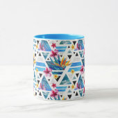 Geometrische tropische bloemen mok (Midden)