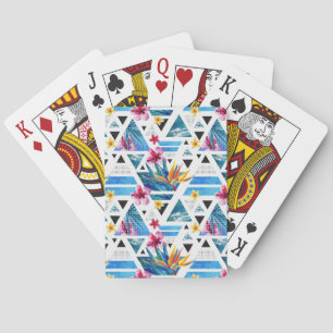 Geometrische tropische bloemen pokerkaarten