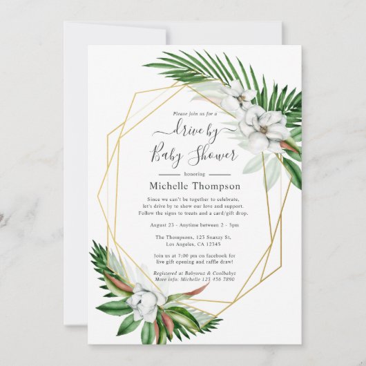 Geometrische Tropische Bloemige Zomer Drive By Sho Kaart (Voorkant)