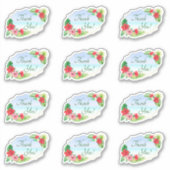 Geometrische tropische Floral WeddingDank je Sticker (Voorkant)