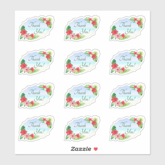Geometrische tropische Floral WeddingDank je Sticker (Vel)