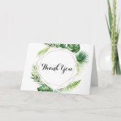 Geometrische tropische gevouwen bruiloft Hartelijk Bedankkaart (Voorkant)